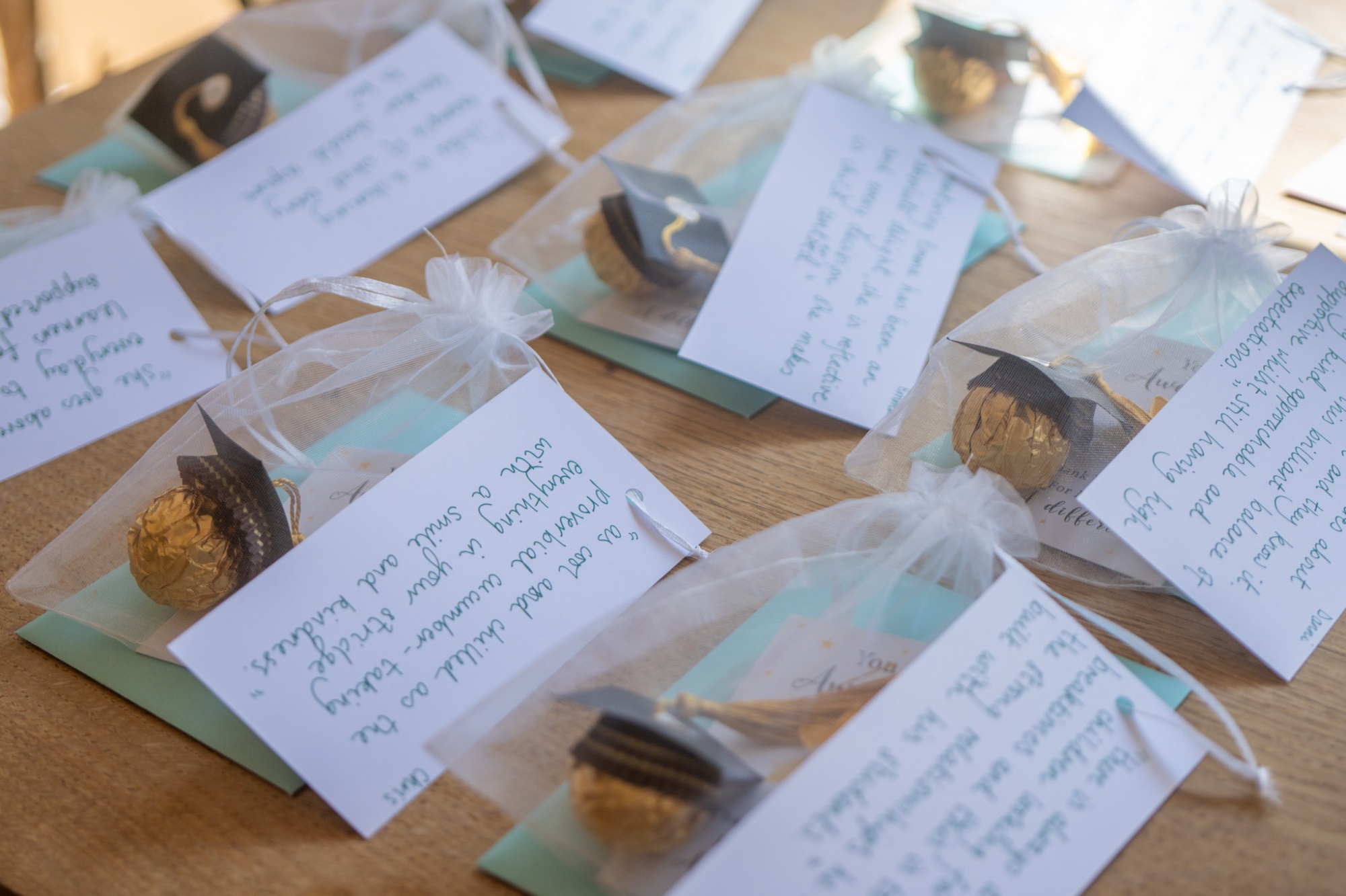 individual messages and gifts for ECTs, ITTs and Foundation Degree students