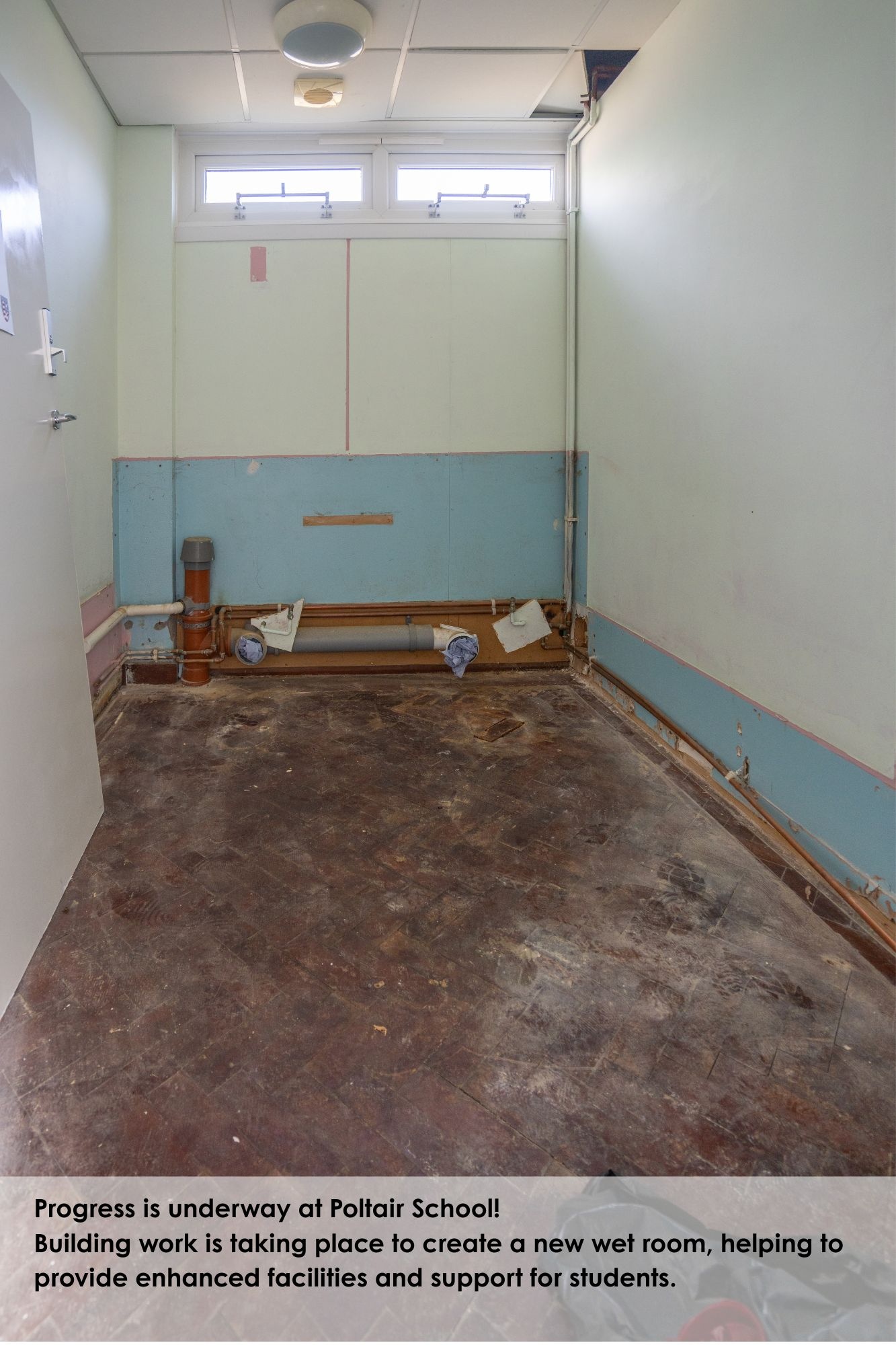 A new wet room is being installed at Poltair School