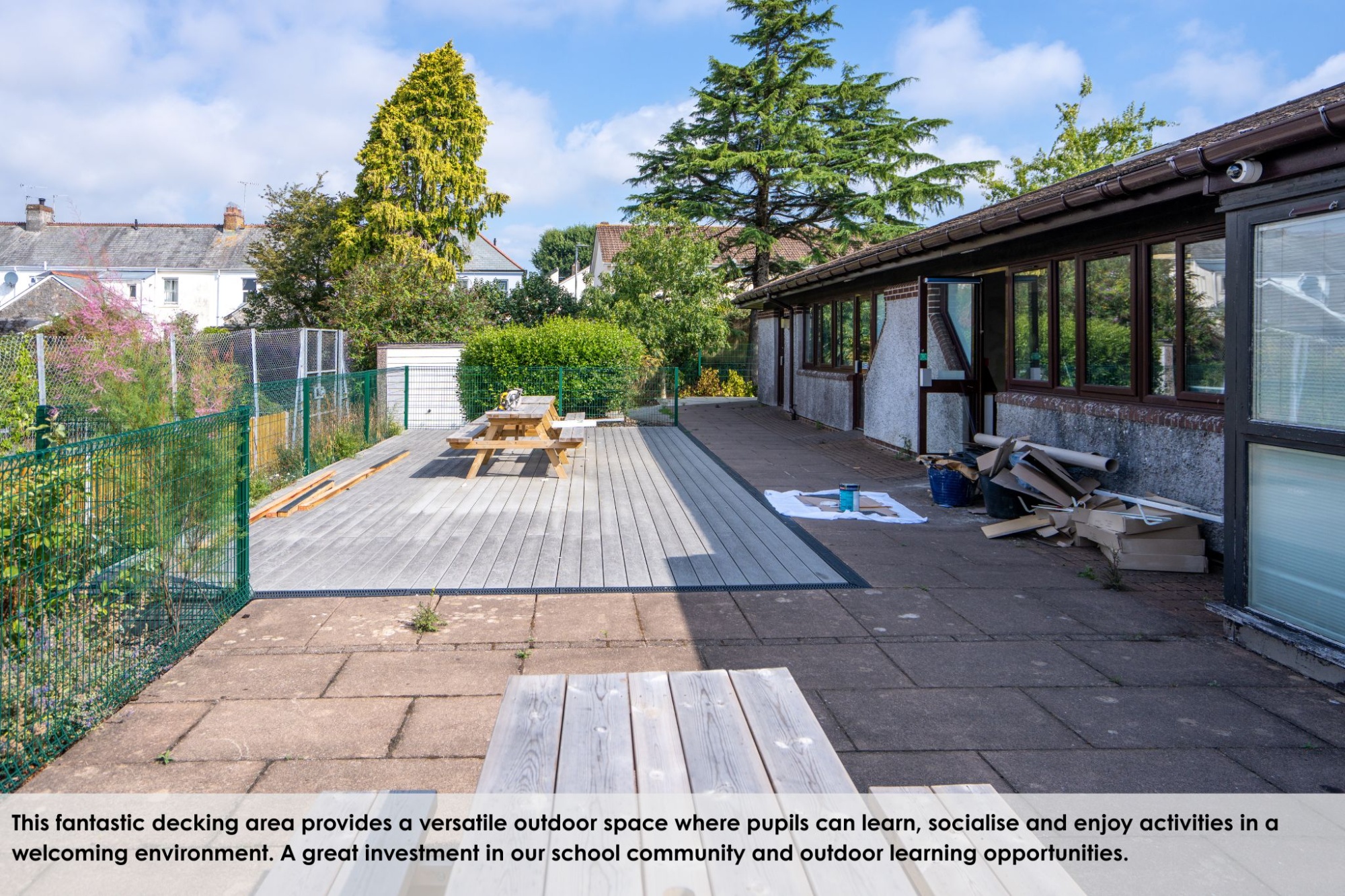 New decking area at Mount Charles School
